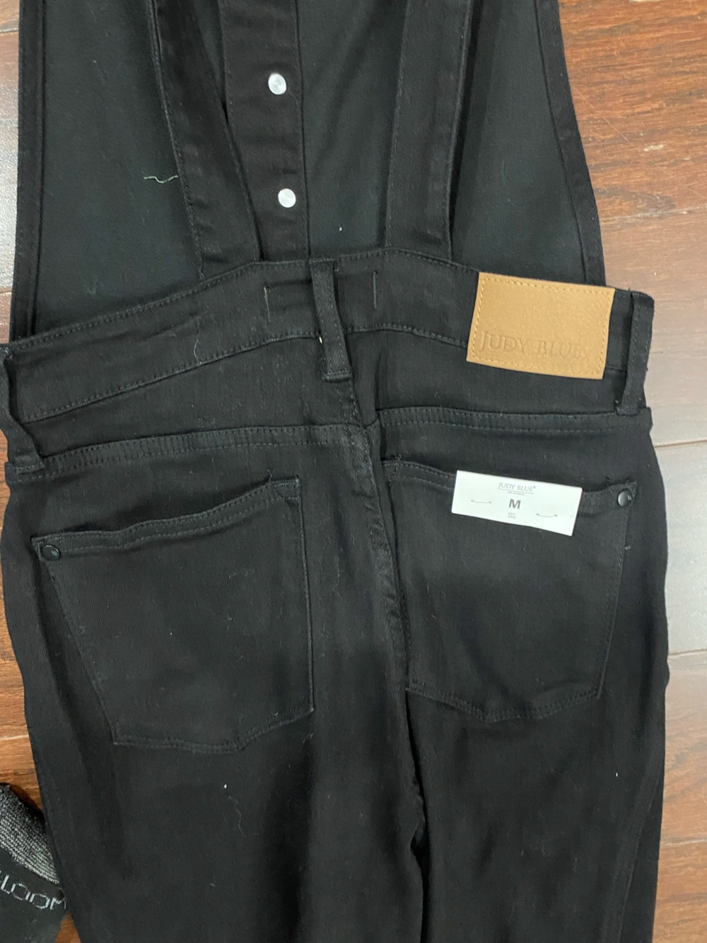 JUDY BLUE BLACK TUMMY CONTROL OVERALLS - MEDIUM NWT - Picture 7 of 9
